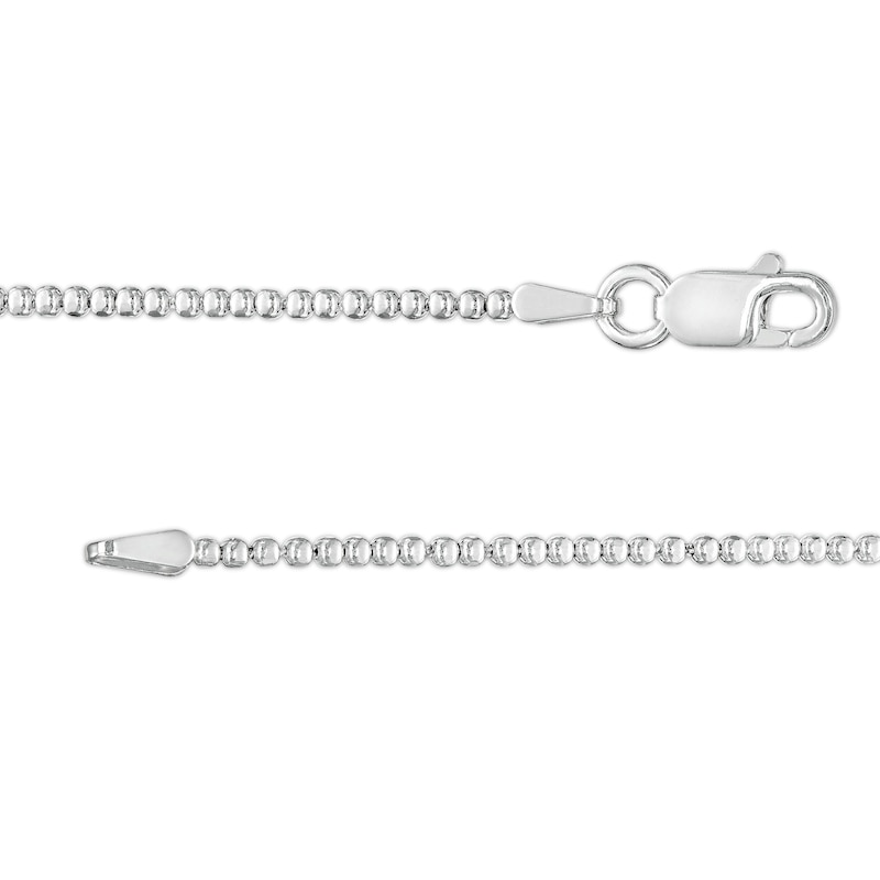 Sterling Silver Diamond-Cut Bead Chain Anklet Made in Italy