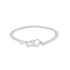 Thumbnail Image 0 of Made in Italy Diamond-Cut Pavé Interlocking Heart Curb Chain Bracelet in Solid Sterling Silver - 7.5"