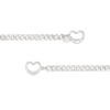 Thumbnail Image 1 of Made in Italy Diamond-Cut Pavé Interlocking Heart Curb Chain Bracelet in Solid Sterling Silver - 7.5"