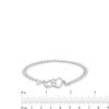Thumbnail Image 2 of Made in Italy Diamond-Cut Pavé Interlocking Heart Curb Chain Bracelet in Solid Sterling Silver - 7.5"