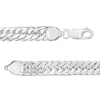 Thumbnail Image 1 of Made in Italy 7.6mm Diamond-Cut Double Curb Chain Bracelet in Solid Sterling Silver - 8"