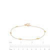 Thumbnail Image 1 of Cubic Zirconia Flower Station Chain Anklet in 10K Semi-Solid Gold - 10"