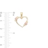 Thumbnail Image 1 of Cubic Zirconia Rosebud Open Heart Two-Tone Necklace Charm in 10K Gold