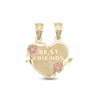 Thumbnail Image 0 of Best Friends Breakable Heart with Roses Two-Tone Necklace Charm in 10K Gold
