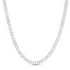 Thumbnail Image 0 of 4.2mm Diamond-Cut Pavé Tight Curb Chain Necklace in 10K Solid White Gold - 20"