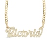 Thumbnail Image 0 of ​​​​​​​Script Name with Curb Chain Necklace in Solid Sterling Silver with 14K Gold Plate (1 Line) - 18"