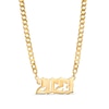 Thumbnail Image 0 of Gothic Number Personalized Chain Necklace in Solid Sterling Silver with 14K Gold Plate  (1 Line)