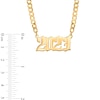 Thumbnail Image 1 of Gothic Number Personalized Chain Necklace in Solid Sterling Silver with 14K Gold Plate  (1 Line)