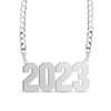 Thumbnail Image 0 of Bold Number Personalized Chain Necklace in Solid Sterling Silver (1 Line)