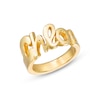 Thumbnail Image 0 of Script Name Personalized Ring in Solid Sterling Silver with 14K Gold Plate (1 Line)