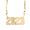 Thumbnail Image 0 of Bold Number Personalized Chain Necklace in Solid Sterling Silver with 14K Gold Plate (1 Line)