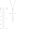 Thumbnail Image 1 of Vertical Name Cross Curb Chain Necklace in Sterling Silver - 18 in.