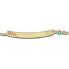 Thumbnail Image 1 of Birthstone Engravable Name ID Bracelet in Sterling Silver with 14K Gold Plate - 7.5 in.