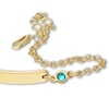 Thumbnail Image 2 of Birthstone Engravable Name ID Bracelet in Sterling Silver with 14K Gold Plate - 7.5 in.