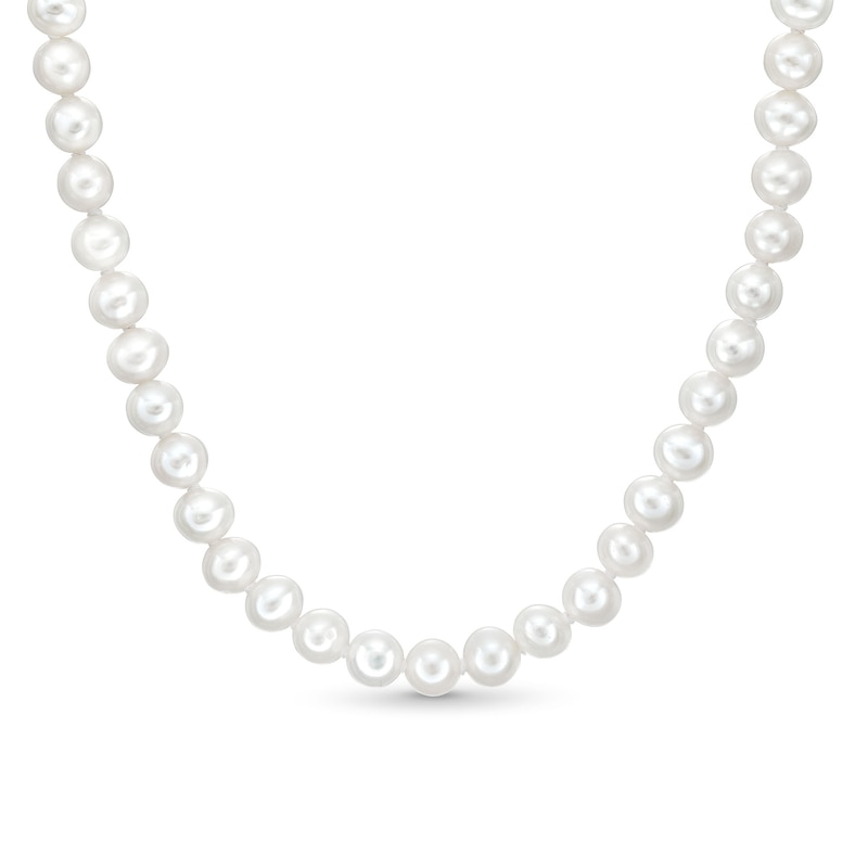 6mm Cultured Freshwater Pearl Necklace with Sterling Silver Clasp - 20"