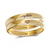 Thumbnail Image 1 of Engravable Wedding Band Ring Set in Sterling Silver with 14K Gold Plate (2 Rings)