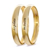 Thumbnail Image 2 of Engravable Wedding Band Ring Set in Sterling Silver with 14K Gold Plate (2 Rings)
