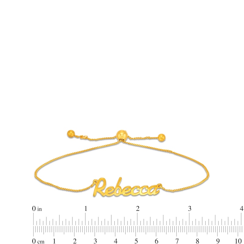 Personalized Name Bolo Bracelet in Sterling Silver with 14K Gold Plate - 7.5"