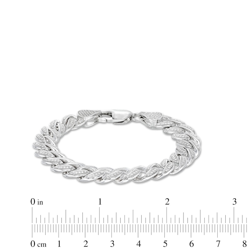 1/6 CT. T.W. Diamond Link Chain Bracelet in Solid Sterling Silver - 7.5"