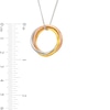 Thumbnail Image 2 of Engravable Interlocking Circle Pendant Necklace in Sterling Silver with 14K Gold Plate - 18"