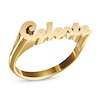 Thumbnail Image 0 of Personalized Name Flared Script Name Ring in Sterling Silver with 14K Gold Plate