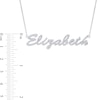 Thumbnail Image 1 of Simulated Sapphire Personalized Name Cable Chain Necklace in Sterling Silver - 18"