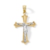 Thumbnail Image 0 of 10K Solid Tapered Crucifix Two-Tone Necklace Charm