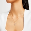 Thumbnail Image 1 of 10K Solid Tapered Crucifix Two-Tone Necklace Charm