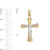 Thumbnail Image 3 of 10K Solid Tapered Crucifix Two-Tone Necklace Charm