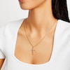 Thumbnail Image 1 of 10K Hollow Gold Cross Tri-Tone Necklace Charm