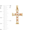 Thumbnail Image 3 of 10K Hollow Gold Cross Tri-Tone Necklace Charm
