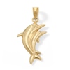 Thumbnail Image 0 of 10K Hollow Gold Puff Dolphin Necklace Charm
