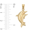 Thumbnail Image 3 of 10K Hollow Gold Puff Dolphin Necklace Charm