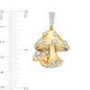 Thumbnail Image 1 of 1/6 CT. T.W. Diamond Multi-Mushroom Necklace Charm in Sterling Silver with 14K Gold Plate