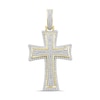 Thumbnail Image 0 of ​​​​​​​1/4 CT. T.W. Diamond Cross Necklace Charm in Sterling Silver with 14K Gold Plate