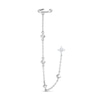 Thumbnail Image 0 of ​​​​​​​Sterling Silver CZ Princess-Cut Stud and Cable Chain Cuff Earring