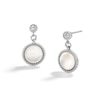 Thumbnail Image 0 of Sterling Silver Pearl Shell and CZ Milgrain Drop Studs