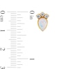 Thumbnail Image 2 of 10K Solid Gold Simulated Opal and CZ Crown and Pear Studs