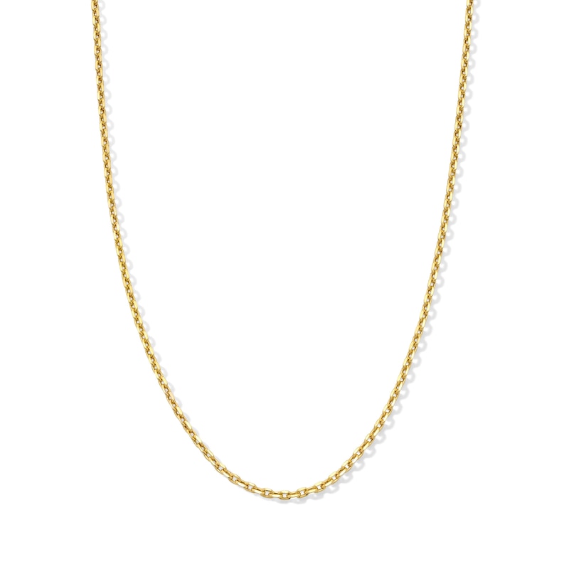 10K Hollow Gold Diamond-Cut Cable Chain Made in Italy