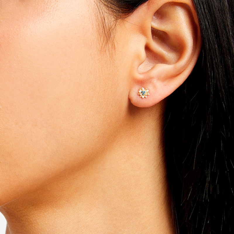 10K Solid Gold CZ Holly Studs
