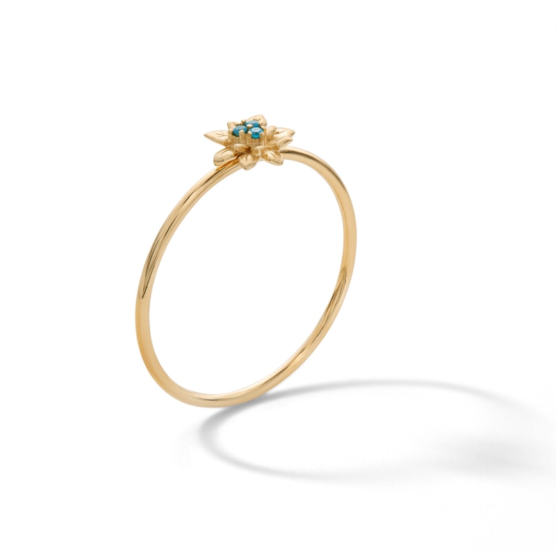 10K Solid Gold CZ Holly Ring