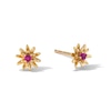 Thumbnail Image 0 of 10K Solid Gold Lab-Created Ruby Water Lily Studs