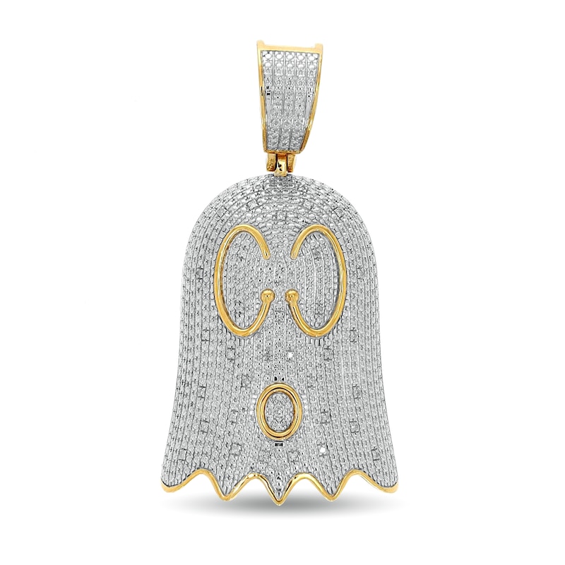 14K Gold Plated 1/20 CT. T.W. Diamond Ghost Charm