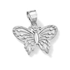 Thumbnail Image 0 of 10K Solid White Gold Butterfly Necklace Charm