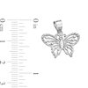 Thumbnail Image 2 of 10K Solid White Gold Butterfly Necklace Charm