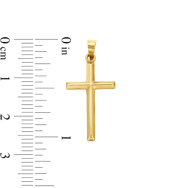 14K Hollow Gold Small Reversible Cross Charm