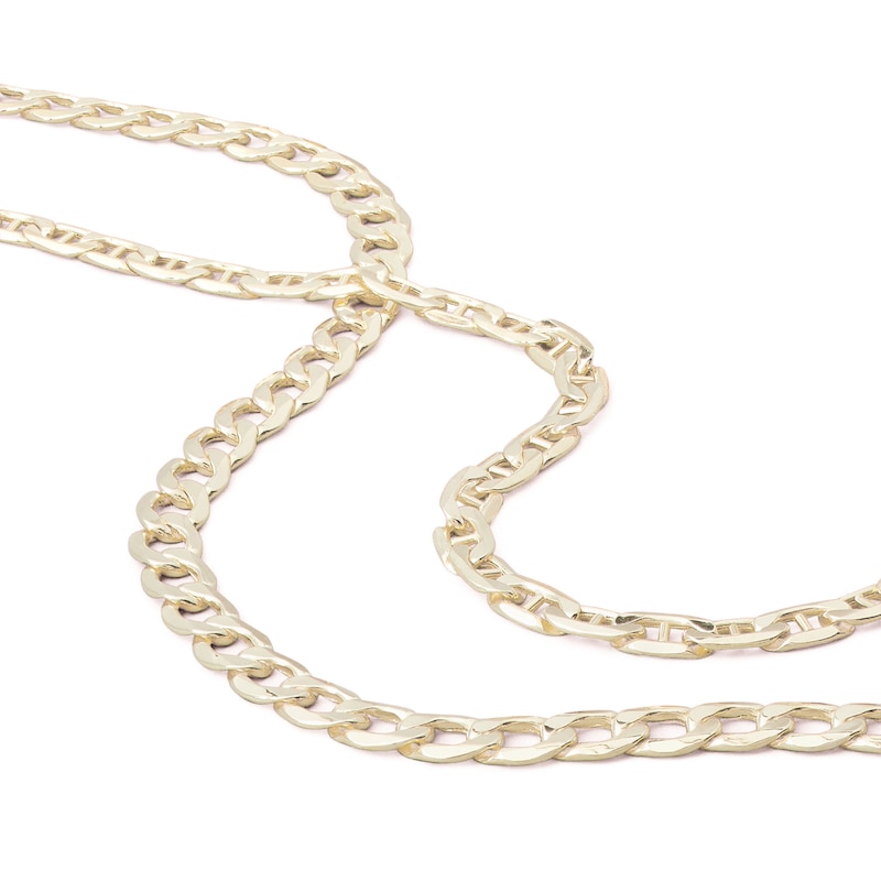 14K Hollow Gold Beveled Curb Chain - 20"