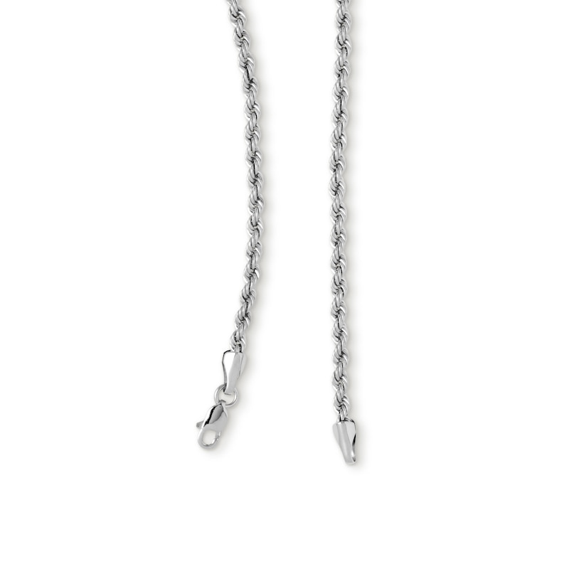 10K Hollow White Gold Rope Chain - 26"