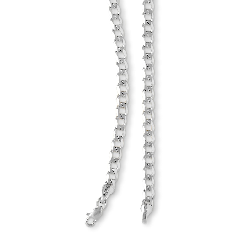 10K Solid White Gold Curb Chain - 22"