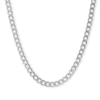 Thumbnail Image 0 of 10K Hollow White Gold Beveled Curb Chain - 20"